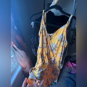 TJ max yellow floral romper- unused with tags